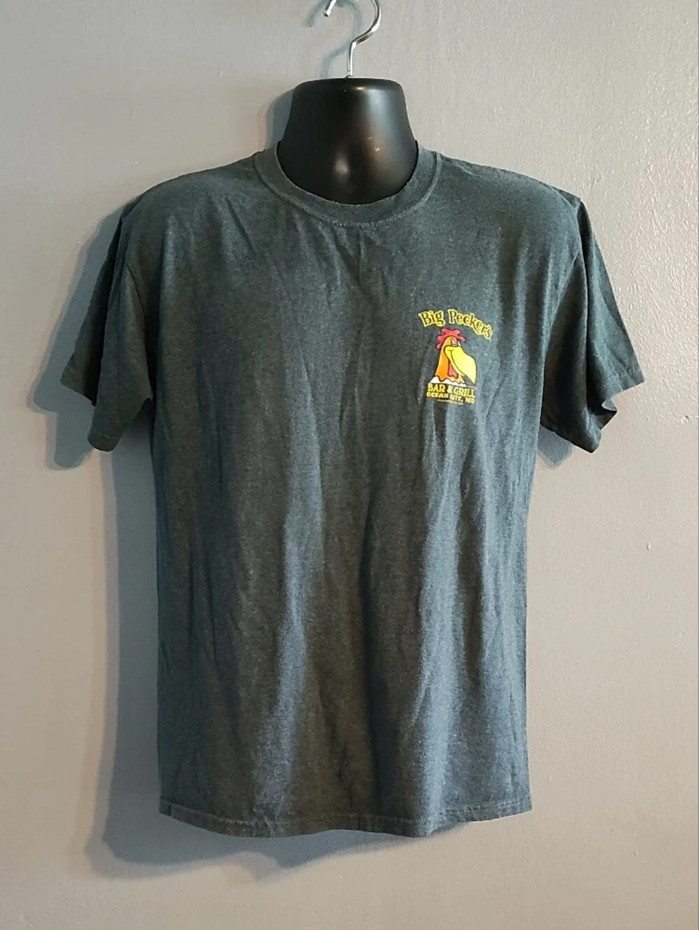 Big Peckers Bar & Grill Charcoal Gray Logo Tee - Men's Ocean City MD, Shirt